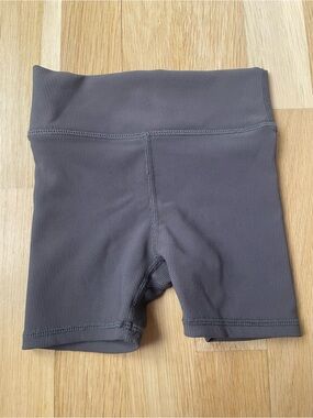 Little Bipsy Ribbed Bike Shorts — Charcoal